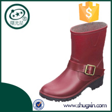 señoras de buena calidad botas de la selva Botas de lluvia de color sólido strep venta de calzado B-809